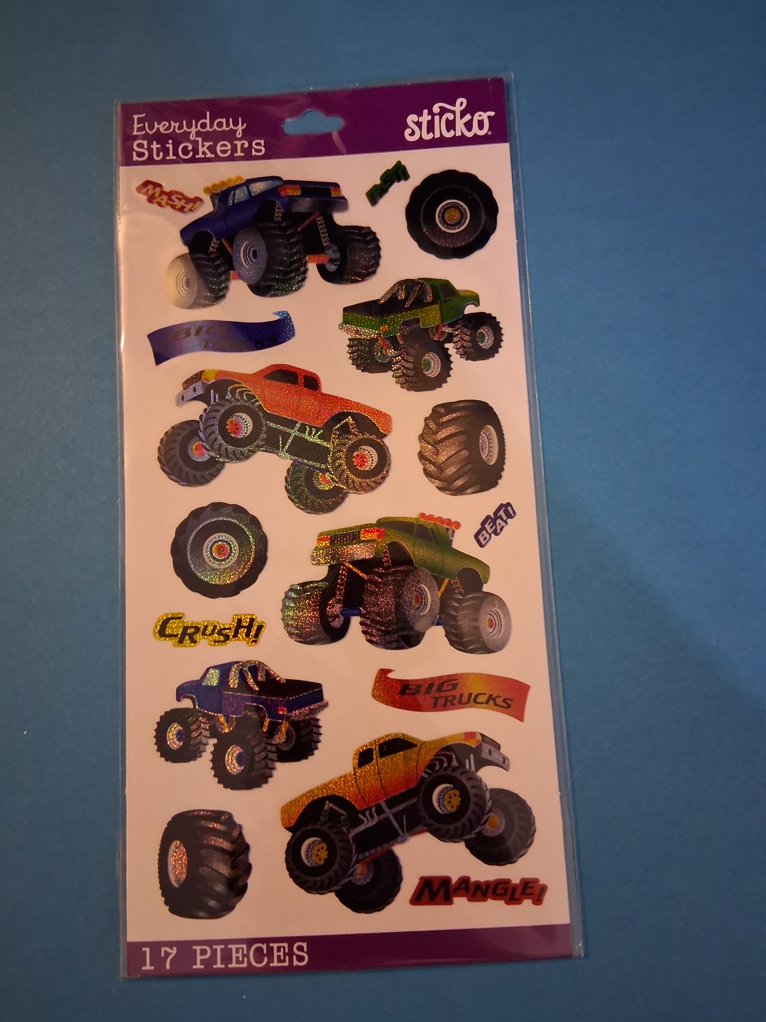 Sticker Pack — 44F Sticko Monster Trucks (17 pieces)